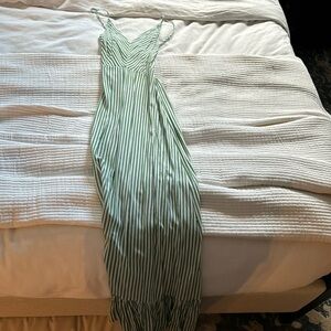 Striped maxi dress open back